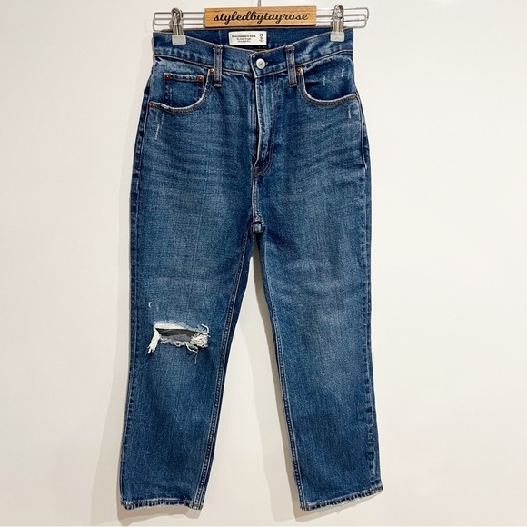 Abercrombie & Fitch Denim - Abercrombie & Fitch Curve Love Ultra High Rise Ank Straight Jean